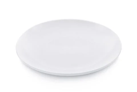 Empty plate isolated on white background Stock Photos