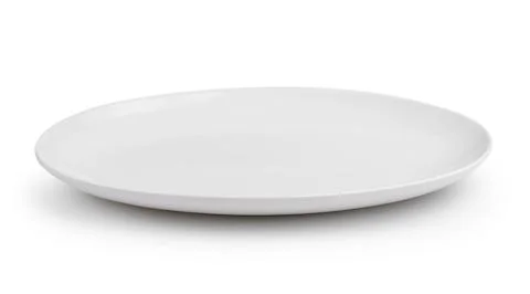 Empty plate isolated on a white background Stock Photos