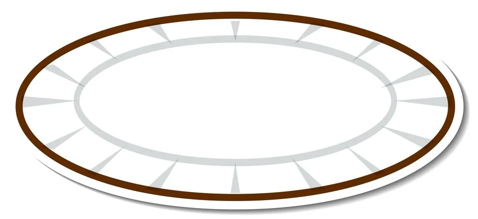 Empty plate kitchenware sticker Stock Illustration