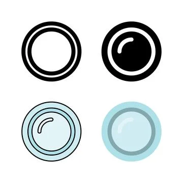 An empty plate or dish icon set, ideal for meal service, dining, restaurant.. Illustrazione stock