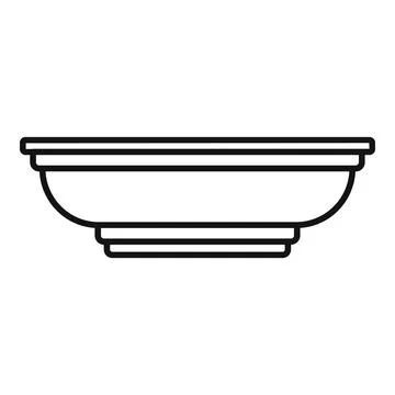 Empty plate outline icon for kitchenware concept Stock Illustration