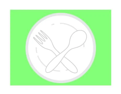 Empty plate with spoon and fork Illustrazione stock