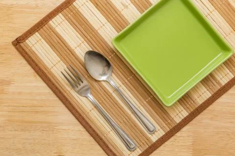 Empty Plate on Table / Empty Plate on Table Background Stock Photos
