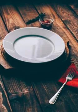Empty Plate On Table Stock Photos