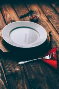 Empty Plate On Table Stock Photos
