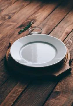 Empty Plate On Table Stock Photos
