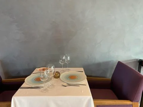 Empty plate on table Stock Photos