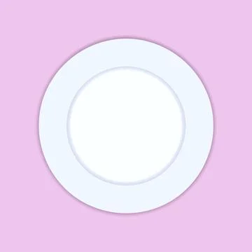 Empty plate for templates. Plate model. Dishes without food. Top view Stock Illustration
