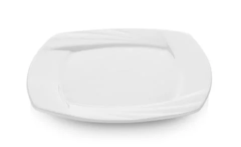 Empty plate on white background Stock Photos