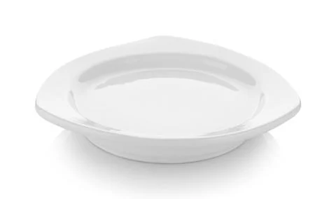 Empty plate on white background Stock Photos