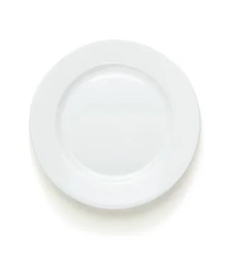 Empty plate on white background Stock Photos