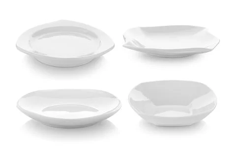 Empty plate on white background Stock Photos