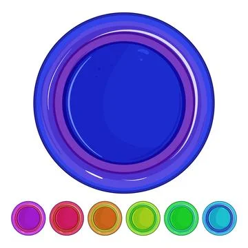 Empty plate white cartoon vector graphic Stockillustratie