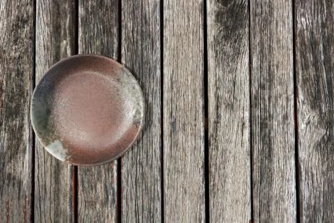 Empty plate on Wood background Stock Photos