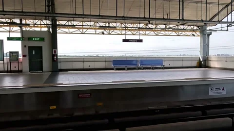 Empty Platform of Light Rail Transit Line 2 Antipolo Station Philippines Stock Footage 234371150