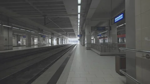 Empty Platforms On Railway Station Video stock 250496107