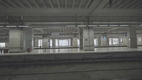 Empty Platforms on Train station Video stock 250496103