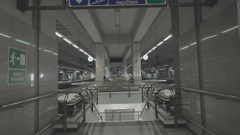 Empty Platforms on Train station Stock Footage 250496225