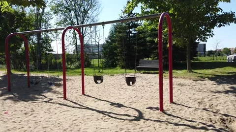 Empty play ground because of COVID pandemic Stock Footage 137427099