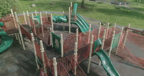 Empty Playground 2 COVID19 Outbreak Video stock 130393503