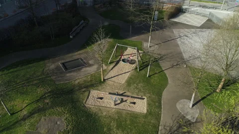 Empty playground because of corona lockdown in Hamburg Stock Footage 131610695
