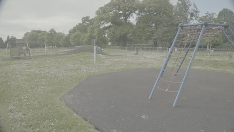 Empty playground because of Coronavirus Covid-19 Pandemic Video stock 129893231