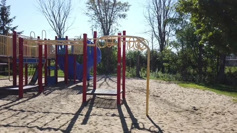 Empty playground because of COVID pandemic Stock Footage 137427165