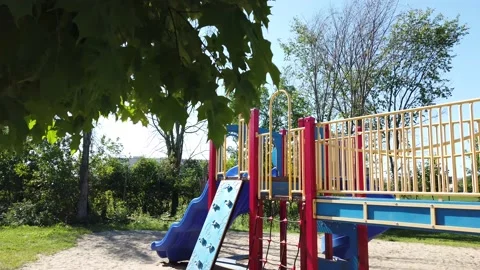 Empty playground because of COVID pandemic Stock Footage 137427189