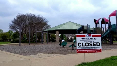 Empty playground closed under city Covid-19 order to force social distancing 動画素材 135427892