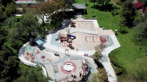 Empty Playground - Drone Shot Stock Footage 128215681