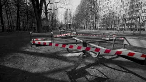 Empty playground due to coronavirus quarantine. Stock Footage 131501508
