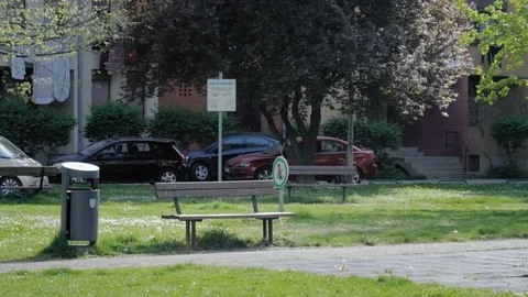 Empty playground due to Covid 19 Coronavirus 스톡 동영상 128536902