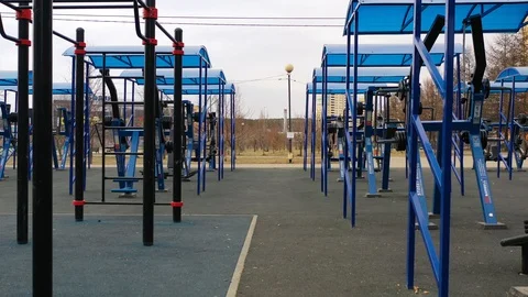 Empty Playground during an outbreak of the virus covid-19 Stock Footage 127734738