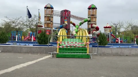 Empty playground during the pandemic Stock Footage 153596394