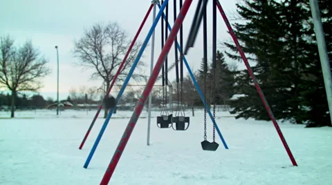 Empty Playground During Winter Season Video stock 46312421