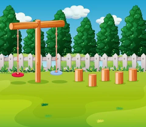 Empty playground outdoor scene Illustrazione stock