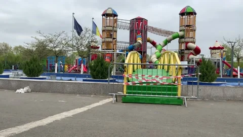 Empty playground  pan Stock Footage 153596408