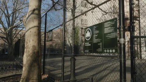 An empty playground at sunset Stock Footage 266384799