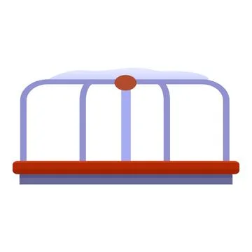 Empty playground swing covered with snow during winter Stock Illustration