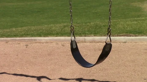 Empty Playground Swing Video stock 49109747