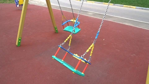 An empty Playground without people or adults. Stock Footage 129621257