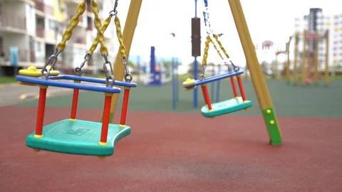 An empty Playground without people or adults. Stock Footage 129621271