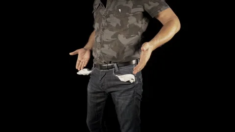 Empty Pockets - 3 shots Video stock 248053078