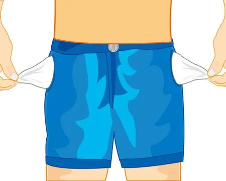 Empty pockets trousers Stock Illustration