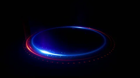 Empty podium. Disco club. Rays view. Show magic party. Calm motion. Glint che Stock Footage 91108615