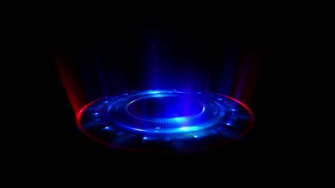 Empty podium. Disco club. Rays view. Show magic party. Calm motion. Glint che Stock Footage 91108624