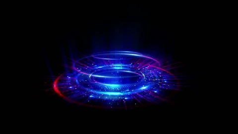 Empty podium. Disco club. Rays view. Show magic party. Calm motion. Glint che Stock Footage 91108672