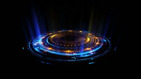 Empty podium. Disco club. Rays view. Show magic party. Calm motion. Glint che Stock Footage 91108719