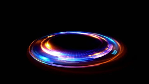 Empty podium. Disco club. Rays view. Show magic party. Calm motion. Glint che Stock Footage 91108731