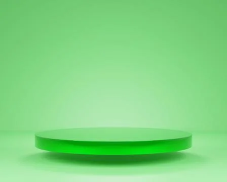 Empty podium on green background.green product background stand,advertisement . Stock Illustration